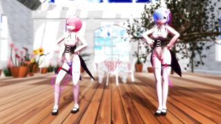 【MMD】Rem & Rum - Melancholic 【R-18】