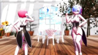 【MMD】Rem & Rum - Melancholic 【R-18】