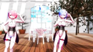 【MMD】Rem & Rum - Melancholic 【R-18】