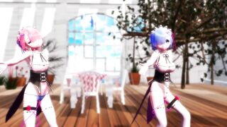 【MMD】Rem & Rum - Melancholic 【R-18】