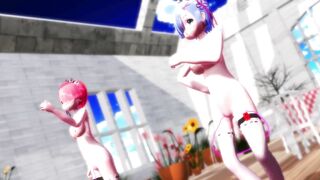 【MMD】Rem & Rum - Melancholic 【R-18】