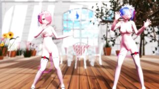 【MMD】Rem & Rum - Melancholic 【R-18】