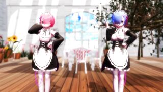 【MMD】Rem & Rum - Melancholic 【R-18】