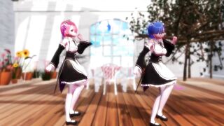 【MMD】Rem & Rum - Melancholic 【R-18】