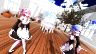 【MMD】Rem & Rum - Melancholic 【R-18】