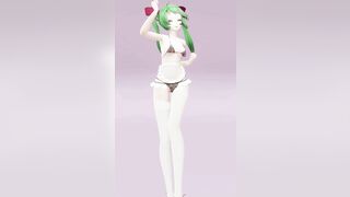 Hatsune Love Cycle Vertical Screen - Undress Dance Nude 3D Dark Green Hair Color Edit smixix
