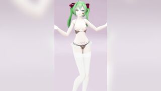 Hatsune Love Cycle Vertical Screen - Undress Dance Nude 3D Dark Green Hair Color Edit smixix