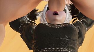 9s makes 2b Gag with his Big Cock