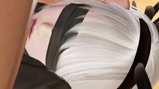 9s makes 2b Gag with his Big Cock