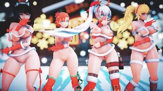 Mmd R18 Ruby Weiss Blake Yang Nora Bikini Santa Outfit Hot and Sexy