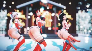 Mmd R18 Ruby Weiss Blake Yang Nora Bikini Santa Outfit Hot and Sexy