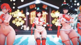 Mmd R18 Ruby Weiss Blake Yang Nora Bikini Santa Outfit Hot and Sexy