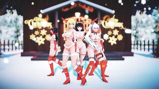 Mmd R18 Ruby Weiss Blake Yang Nora Bikini Santa Outfit Hot and Sexy