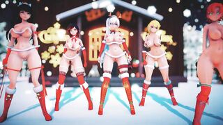 Mmd R18 Ruby Weiss Blake Yang Nora Bikini Santa Outfit Hot and Sexy