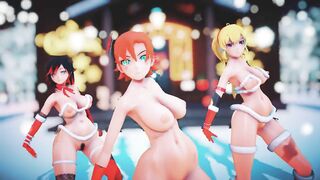 Mmd R18 Ruby Weiss Blake Yang Nora Bikini Santa Outfit Hot and Sexy