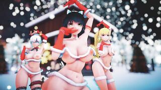 Mmd R18 Ruby Weiss Blake Yang Nora Bikini Santa Outfit Hot and Sexy