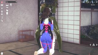 Monster Fucks many Girls - SM Maid, Busty Kimono Girl, D.va, FF13 Club Girl, Asian Succubus