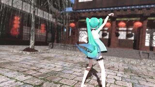 【MMD】Miku (Lingerie Dress) - Pink Cat【R-18】