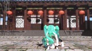 【MMD】Miku (Lingerie Dress) - Pink Cat【R-18】