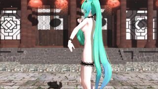 【MMD】Miku (Lingerie Dress) - Pink Cat【R-18】