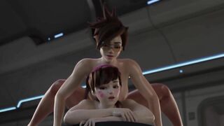 Anal Creampie Futa Porn - Overwatch Sex where Dickgirl Tracer fucking D.Va and CUM inside Ass