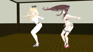 【MMD】Welcome to The CHINKO Yamato Iowa Naked Dance【R-18】