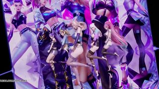 [MMD] Everglow - Dun Dun Striptease Ahri Akali Kaisa Evelynn Seraphine KDA All Out 4K 60FPS