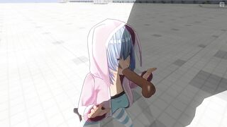 3D HENTAI Cute girlfriend after a walk sucked a big dick