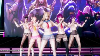 MMD Hello Venus -Wiggle Wiggle Striptease Ahri Akali Kaisa Evelynn Seraphine KDA