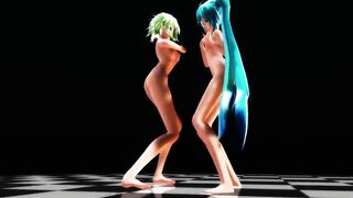 【MMD】Cakeface - GUMI & Miku【R-18】