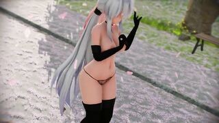 【MMD R-18 SEX DANCE】HAKU HOT LUKA TETO LACE DRESS NAUGHTY WET ASS TOUGEN RENKA [BY] Orion DobleDosis