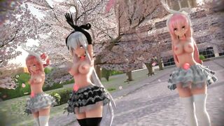 【MMD R-18 SEX DANCE】HAKU HOT LUKA TETO LACE DRESS NAUGHTY WET ASS TOUGEN RENKA [BY] Orion DobleDosis