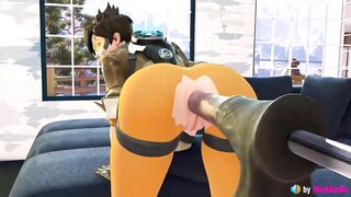 Tracer Receives Horse Dildo Inside Her Ass (Overwatch) 3d animation with sound