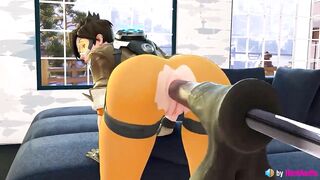 Tracer Receives Horse Dildo Inside Her Ass (Overwatch) 3d animation with sound