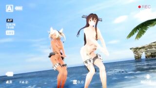 【MMD】KanColle Yamato & Musashi - Kiss me【R-18】