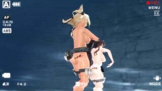 【MMD】KanColle Yamato & Musashi - Kiss me【R-18】