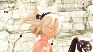 【MMD】KanColle Yamato & Musashi - Kiss me【R-18】