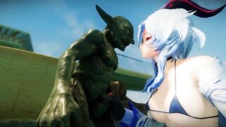 Ganyu Chan oral creampie by ugly Goblin Heterogeneous 3d hentai nsfw skyrim genshin impact ntr