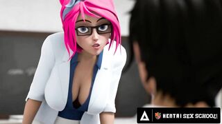 HENTAI SEX UNIVERSITY - Big Titty Hentai MILF Begs For Student's Cum In Front Of The WHOLE CLASS!