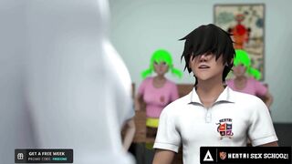 HENTAI SEX UNIVERSITY - Big Titty Hentai MILF Begs For Student's Cum In Front Of The WHOLE CLASS!