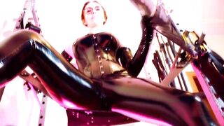 PVC Vinyl Fetish Mistress Eva Dominatrix Femdom Solo Leggins High Heels BDSM Goddess Milf