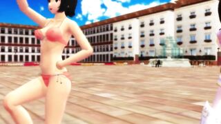 【MMD】Mobu-chan is summer but Snow Trick (complete version)【R-18】