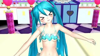 【MMD】Front & back lovers [HC type Miku swimwear]【R-18】