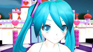 【MMD】Front & back lovers [HC type Miku swimwear]【R-18】