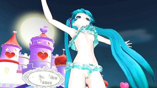 【MMD】Front & back lovers [HC type Miku swimwear]【R-18】