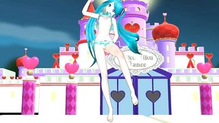 【MMD】Front & back lovers [HC type Miku swimwear]【R-18】