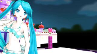 【MMD】Front & back lovers [HC type Miku swimwear]【R-18】