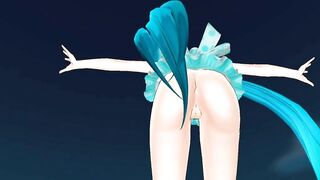 【MMD】Front & back lovers [HC type Miku swimwear]【R-18】