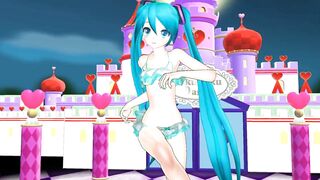 【MMD】Front & back lovers [HC type Miku swimwear]【R-18】