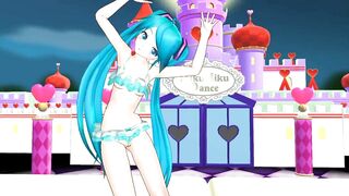 【MMD】Front & back lovers [HC type Miku swimwear]【R-18】